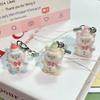 Bag Pendant Lightweight Mini Bear Charm Keychain with Soft Flocking Texture Lanyard Phone Bag Gift Accessory