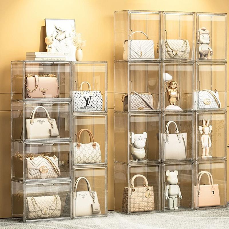 Lüks Şeffaf Toz Geçirmez Çanta Sergileme ve Saklama Kutusu