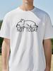 Not Today French Bulldog Lazy Dog Graphic Tee Unisex Casual Gray Tshirt Summer Round Neck Short Sleeve Tee