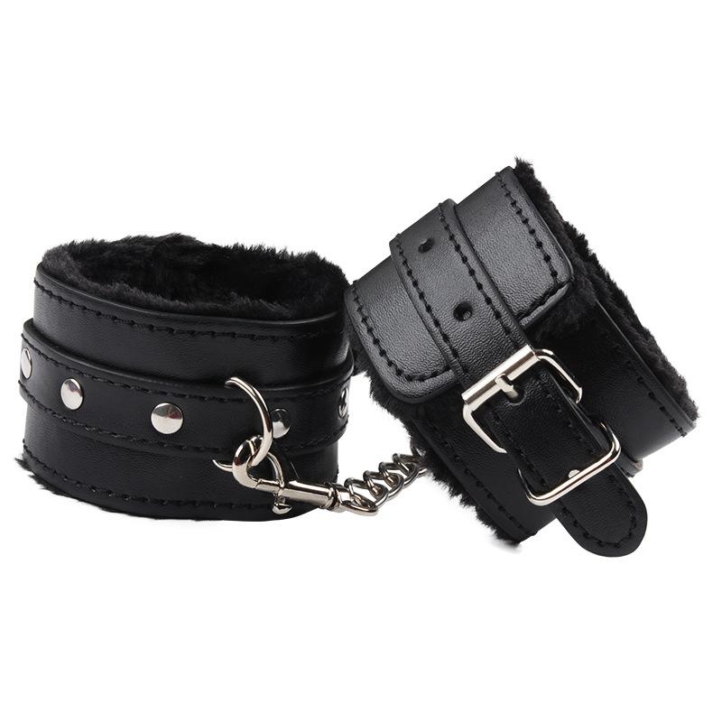 Adult sex toys PU leather plush handcuffs binding and binding handcuffs SM sex toys 18+