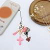 Christian Resins Crosses and Butterfly Keychain with Tassels for Daily Key Organization and Backpack Bag Decoration