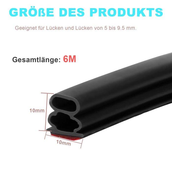 Bande d'étanchéité autocollante noire 10 × 10 mm, 6 m – joint pour porte