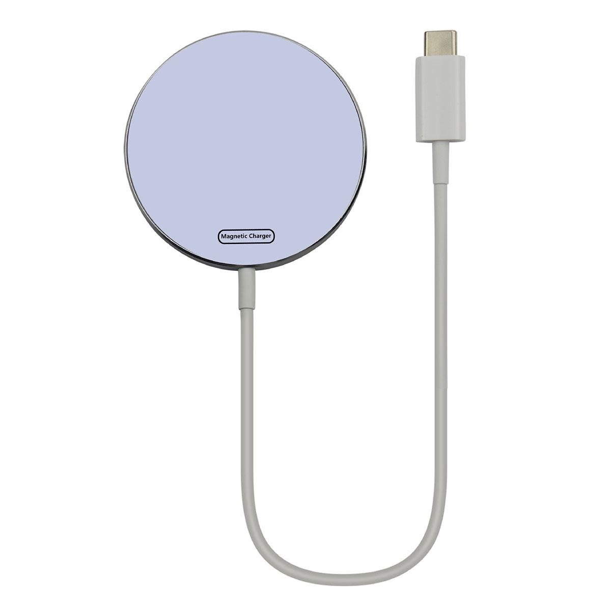 

C12 Type-C Cable Round Magnetic Wireless Charger Phone Charging Pad White