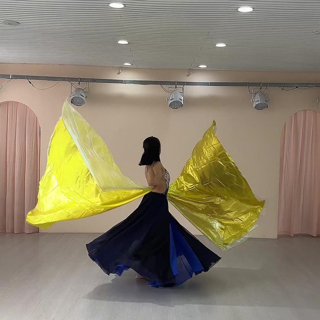 2 szt. Flagi do Tańca Uwielbienia z Skalowalnym Drążkiem Półkole Flagi Skrzydła Uwielbienia Flagi Kościelne do Uwielbienia dla Tancerzy