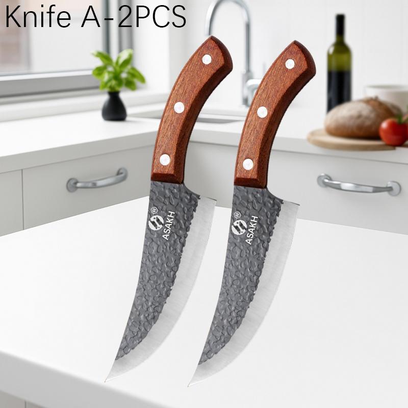 Stainless Steel Boning Knife Kitchen Skinning Butcher Knife Meat Cleaver Fruit Paring Hand-Forged Kitchen Knife Wooden Handle