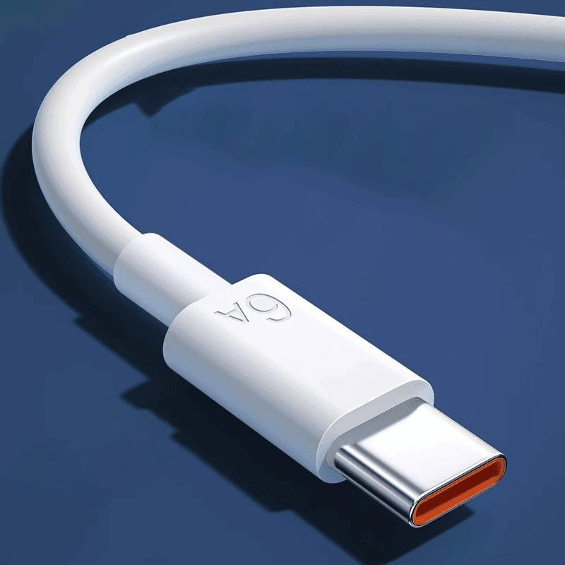 

Crystal Clear Type-C 120W Super Fast Charger Cable for Apple, Huawei, and Honor Phones USB Type-C Cable - White