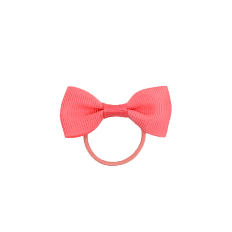 2-Inch Solid Color Bow Hair Tie for Girls - Grosgrain Ribbon Rubber Band