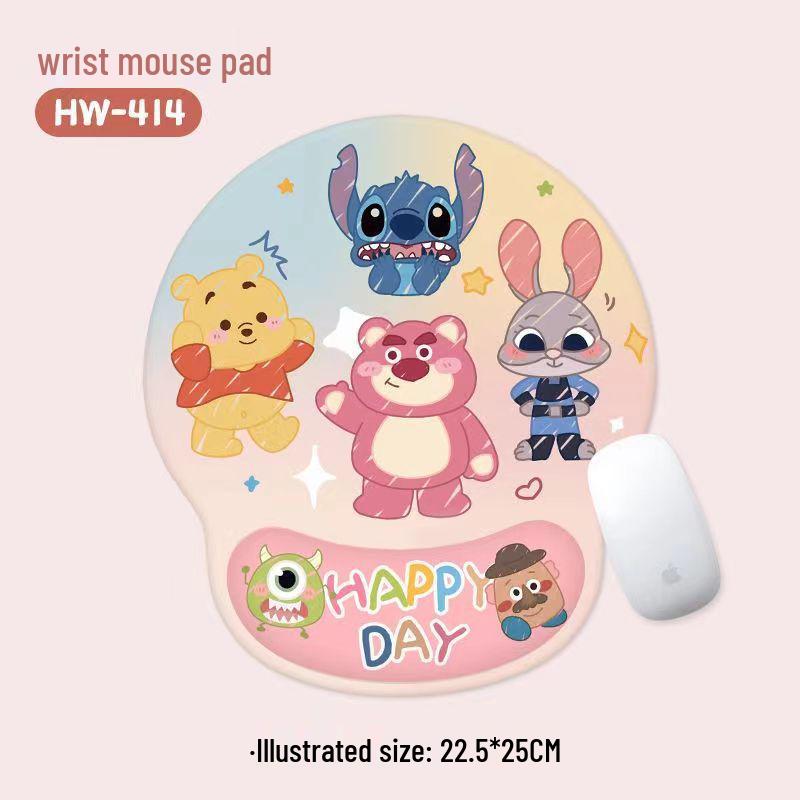 3D Cute Cartoon Silicone Wrist Rest Mouse Pad with Memory Foam