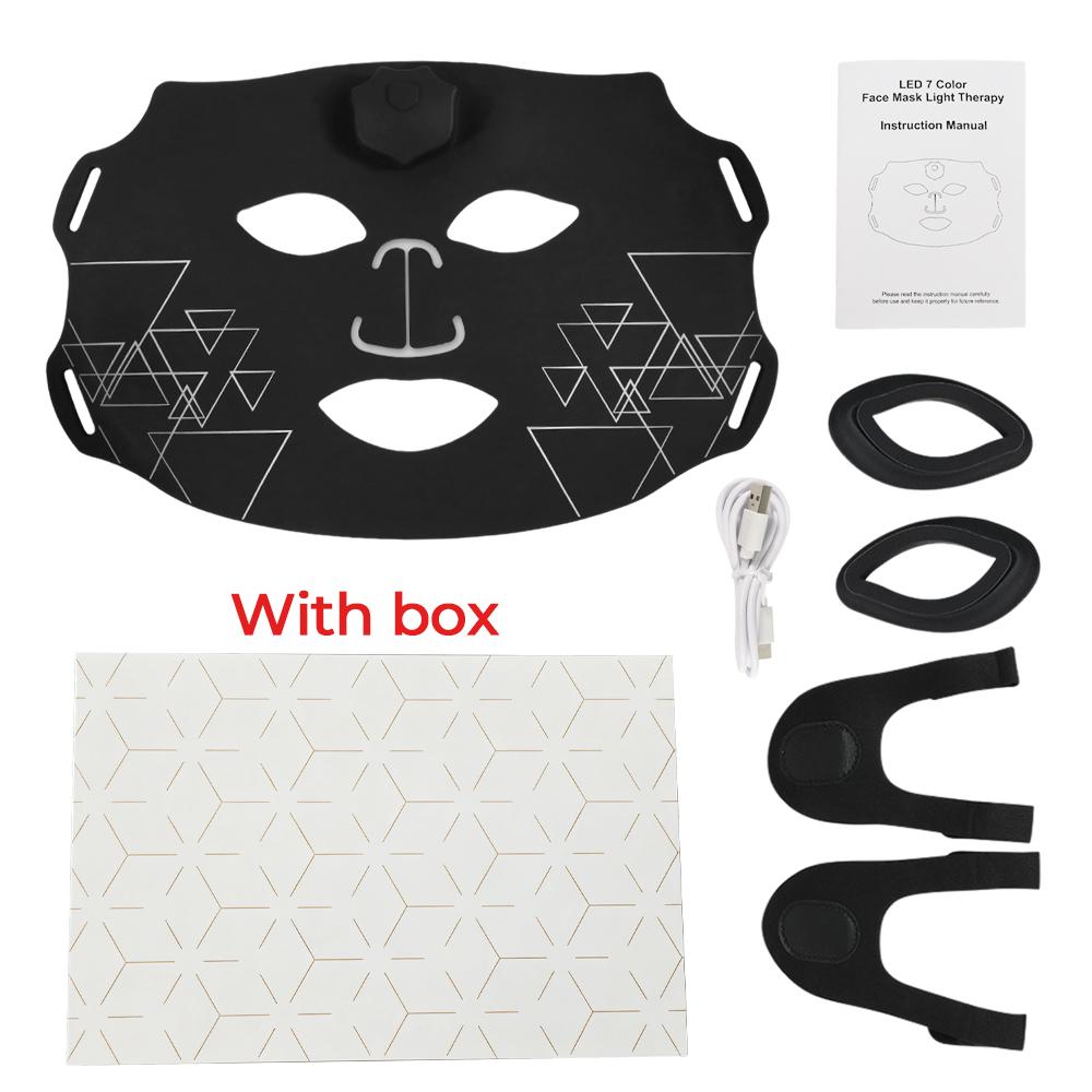 7 Colors LED Face Silicone Mask Flexible Facial Beauty LED Mask Photon Light Rejuvenation Anti-Wrinkle Skin Care Wireless Use