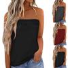 Women Strapless Bandeau Tank Casual Sleeveless Summer Loose Holiday Tube Shirt Tunic Tanks Tops