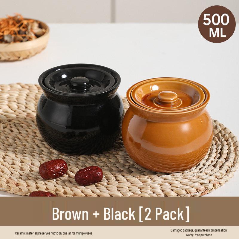 Ceramic Double Boiler Stew Pot