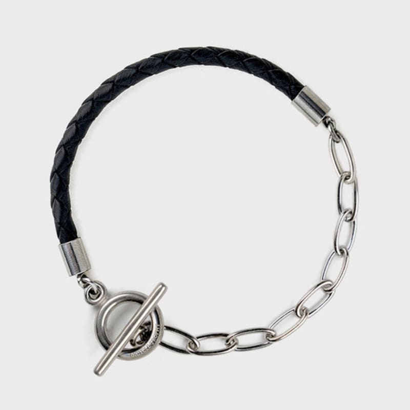 

BICYCLE TROPHY S.S chain bracele 33 (2-TYPE / 4mm leather) 20.5cm (handlebar type)
