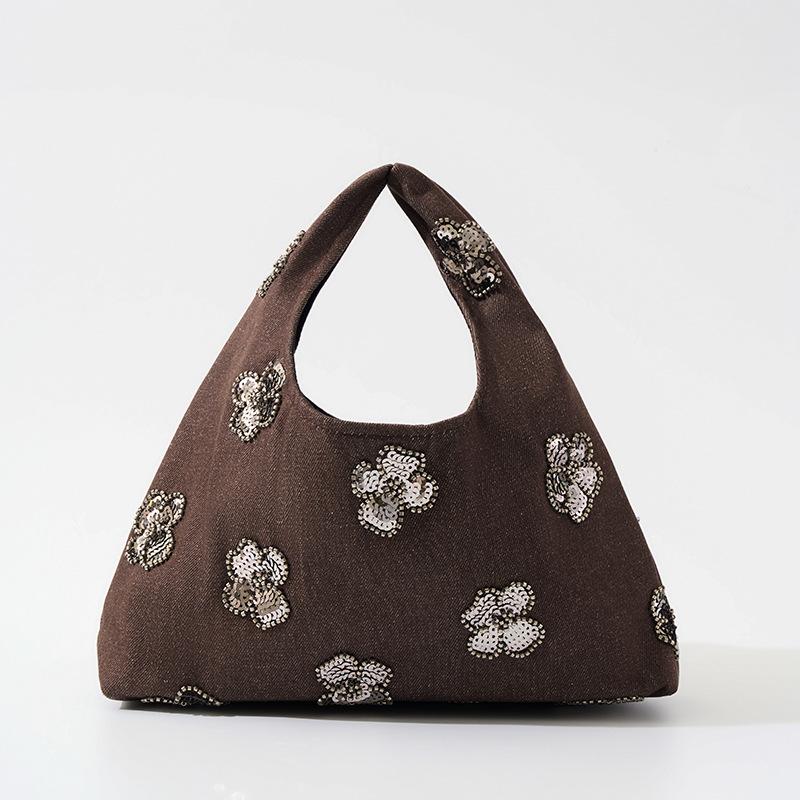 

Vintage Exquisite Floral Sequin Women s Bag,Ladies Purses and Handbags Retro Canvas Clutch for Women 31x17x9cm