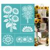 2pcs Self-Adhesive Silk Screen Printing Stencil for Painting On Wood DIY Decoration T-Shirt Fabric Sunflower 220x280mm