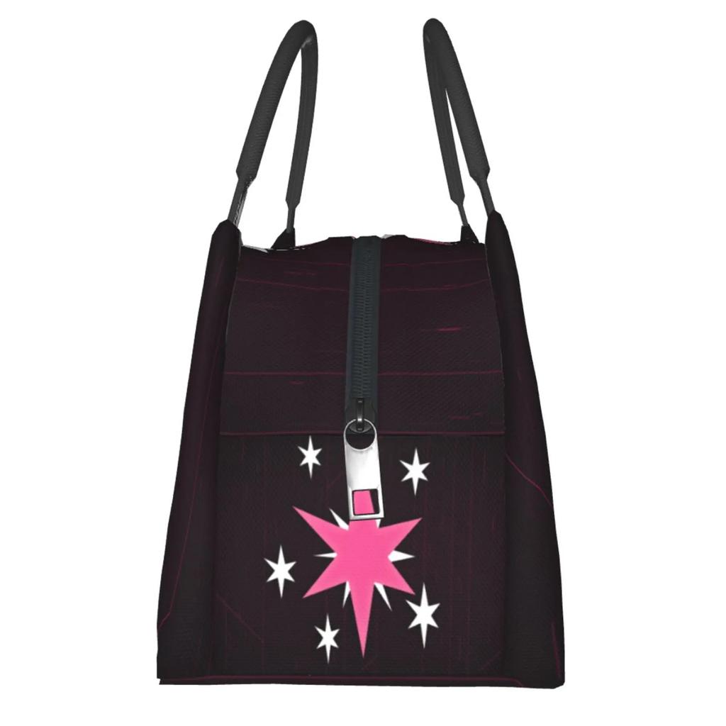 Niedliche Logo Stern Lunchtasche Pony-Liebhaber Isolierte Lunchtasche Lebensmittelbehälter Bento Tragetasche für Frauen Mädchen Schule Arbeit Picknick