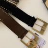 Y2k Rivet Waist Belt Pin Buckle Ultra-wide Waistband  Women Coat Skirt Decoration