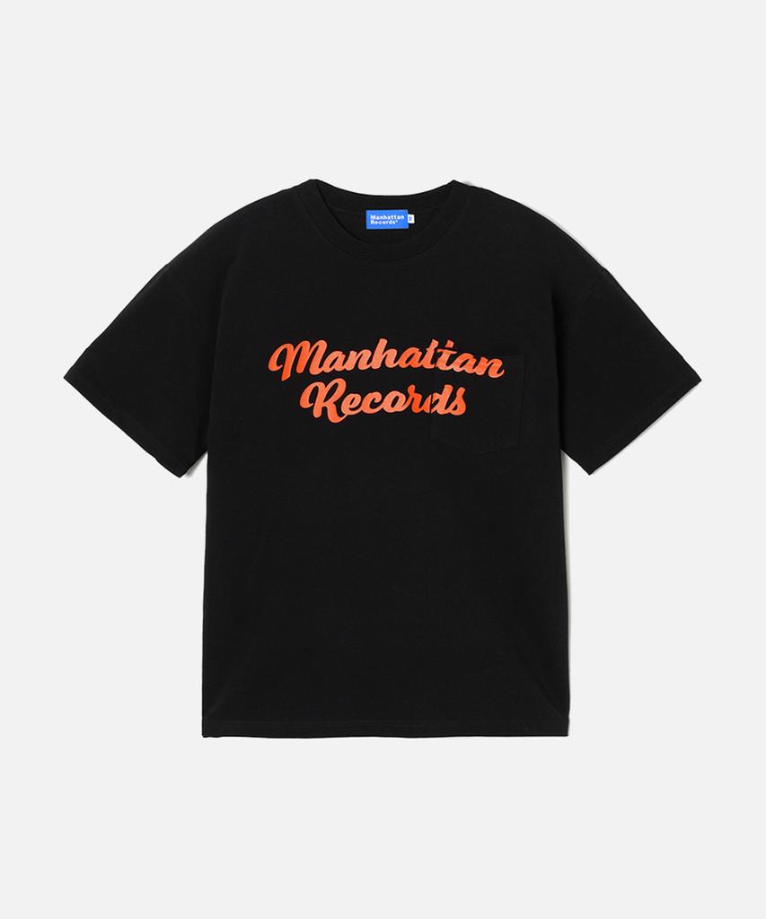Maenhatanlekojeu Manhattan Records Arch Logo Pocket T-Shirt - Black