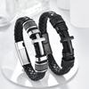 Bracelet Tressé en Cuir Acier Inoxydable pour Homme Boucle Magnétique Mode Bracelet en Cuir Personnalisé Bijoux Tendance