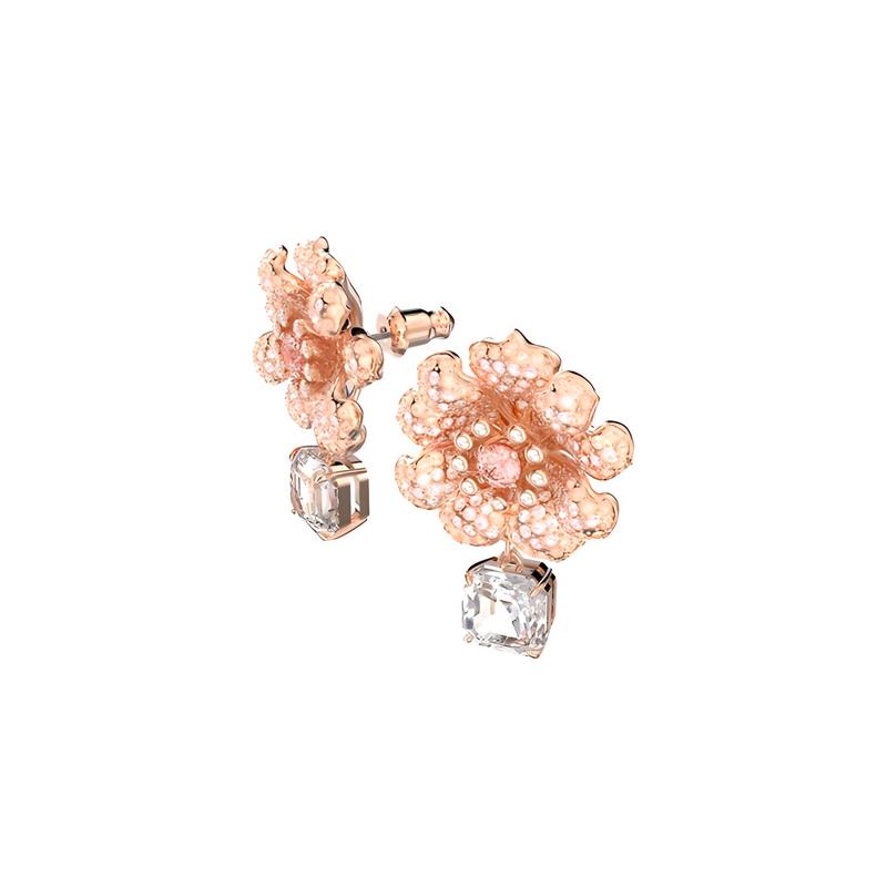 Swarovski CONNEXUS Xinxianglian Lotus Shape Gold-plated Earrings for Women 5615101
