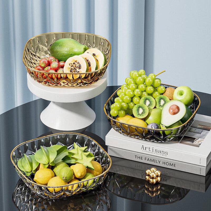 Trendy Diamond Texture Plastic Fruit & Candy Dish