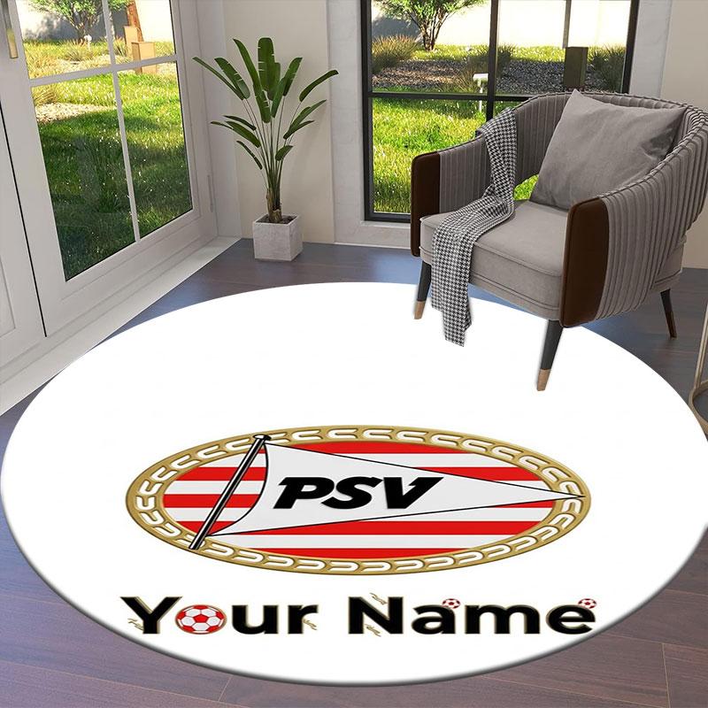 Philips Sport Vereniging Custom Name Round Area Rug,Carpet Rug for Living Room Bedroom Sofa Playroom Decor,Non-slip Floor Mat