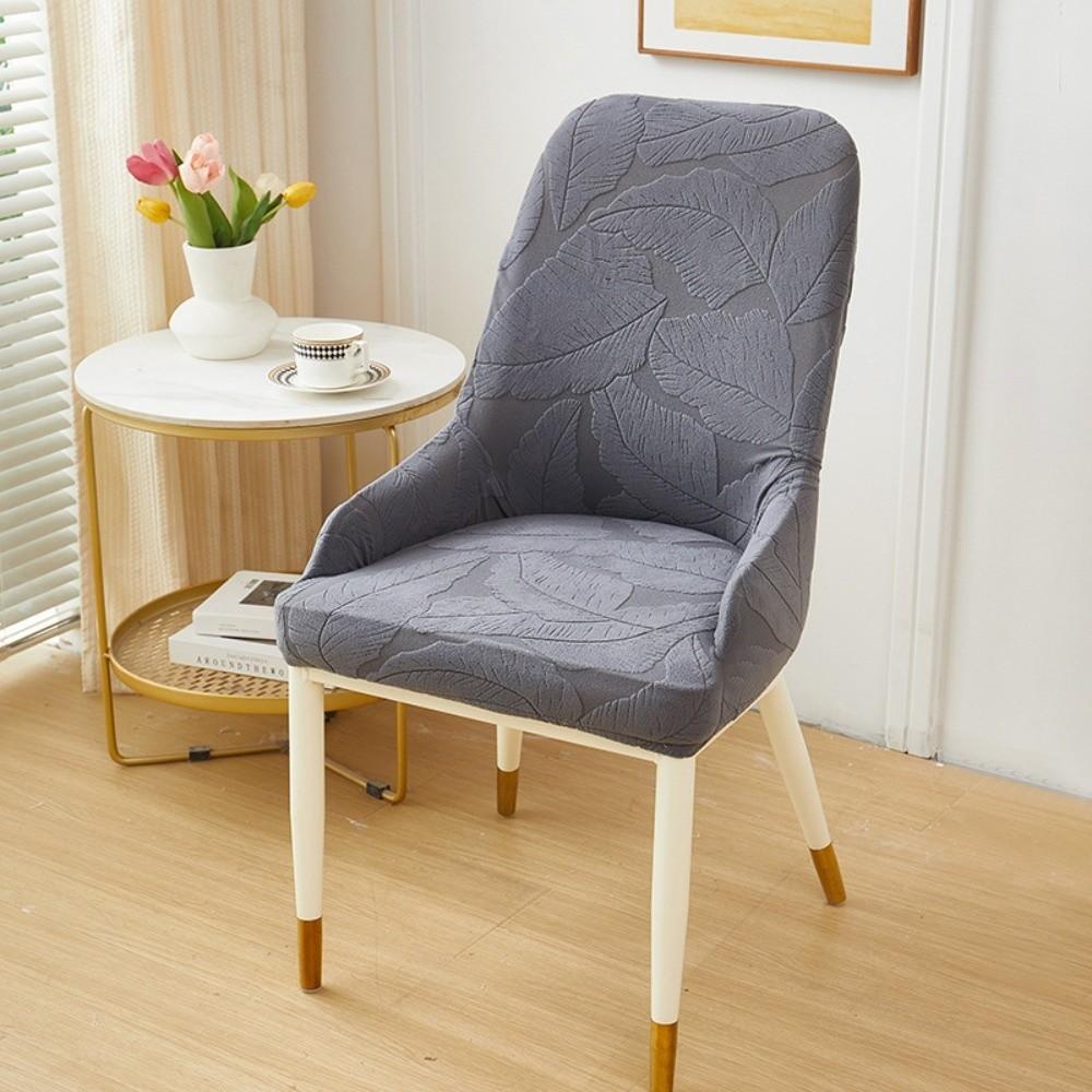Durable Elastic Stretch Leaf Jacquard Chair Cushion Cover Solid Color Waterproof Curved Chair Cover Chair Protectors Household