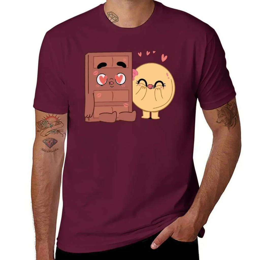 Koszulka Choco And Pancake Couples Love dla fanów sportu letnie topy topy plus size chłopcy białe zabawne koszulki dla mężczyzn