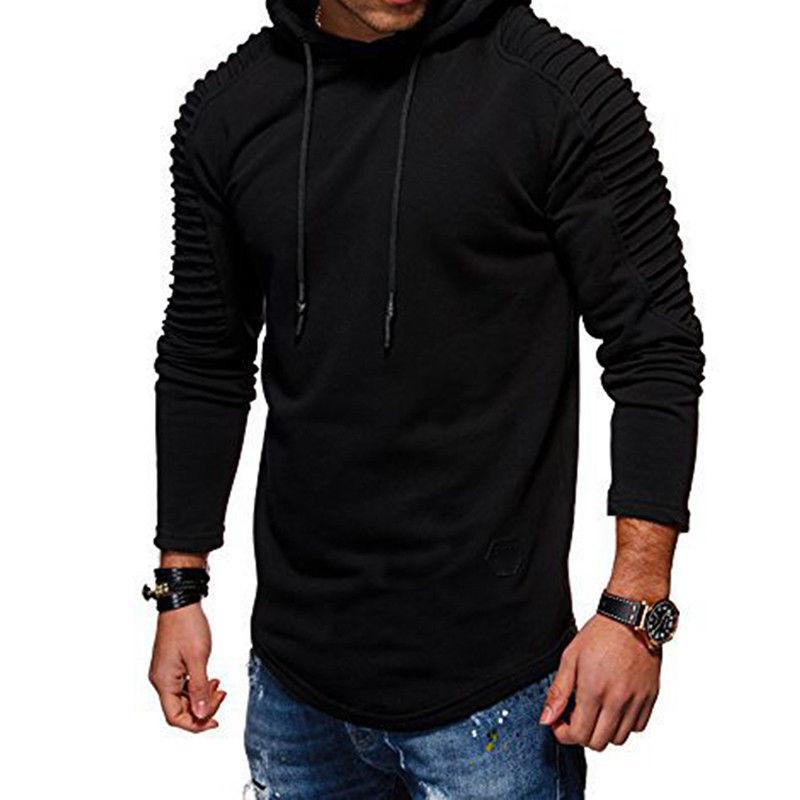 Classic Men Top T-shirt Long Sleeve Slim Fit Hooded Sweatshirt With Premium Materials