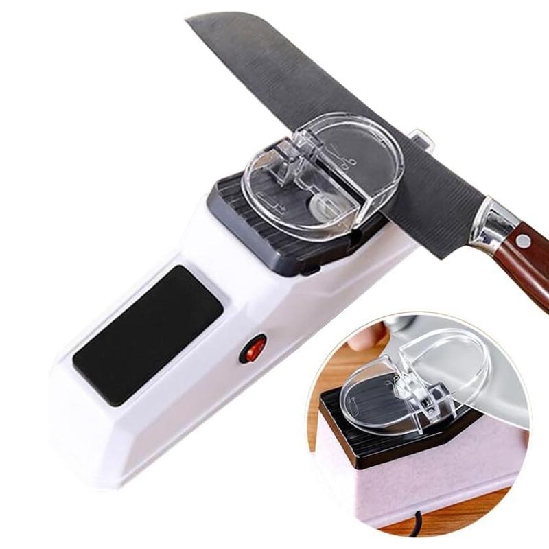 ABWR-Electric Knife Sharpeners For Kitchen,Automatic Knives Sharpening & Polishing Helps Repair, Restore, Polish Blades White Du