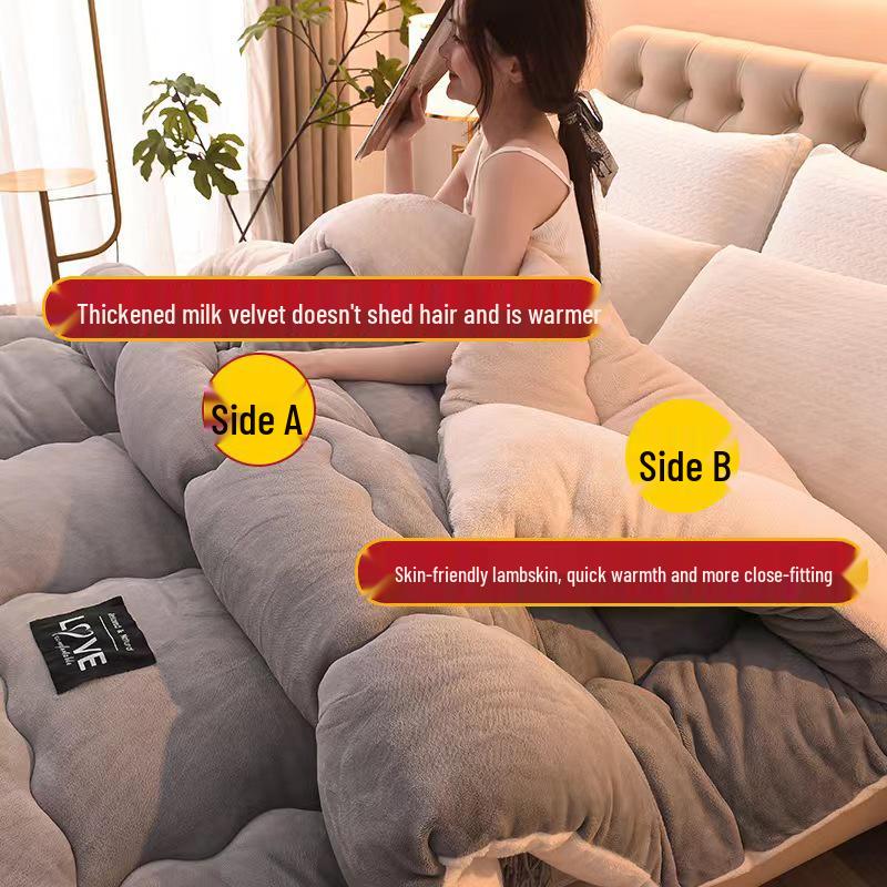 Przytulna Zimowa Kołdra z Aksamitu Jagnięcego - Pogrubiona, Ciepła i Idealna do Akademików lub na Pojedyncze Łóżka