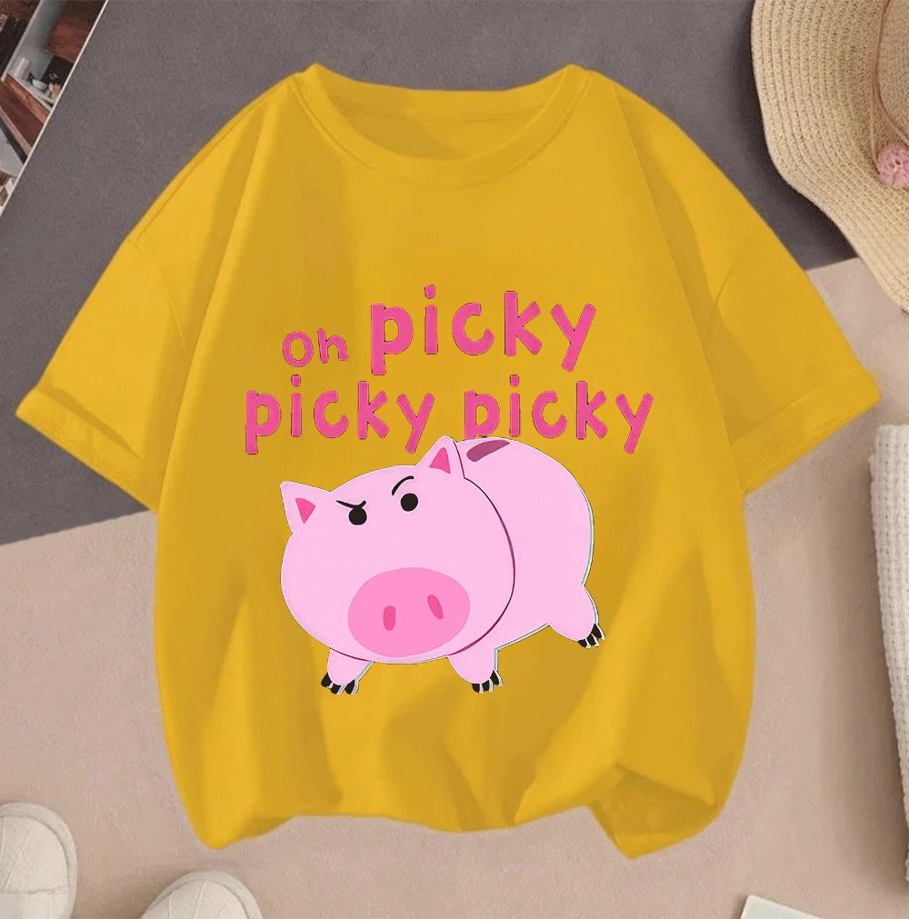 2026 Toy Story Cartoon Hot Sale 2D Print Casual Summer Short Sleeve Tops For Teenagers Boys Girls