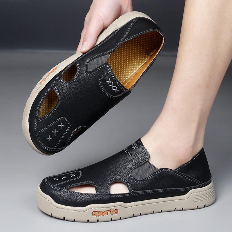 Heren Sandalen Zomer Comfortabel Man Casual Schoenen Mode Slippers Handgemaakt Ademend Lopen Rijden Voetbovenkleding