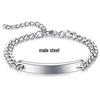 Engravable Titanium Steel Couples Bracelet – Sleek Long Strip Design for Men and Women