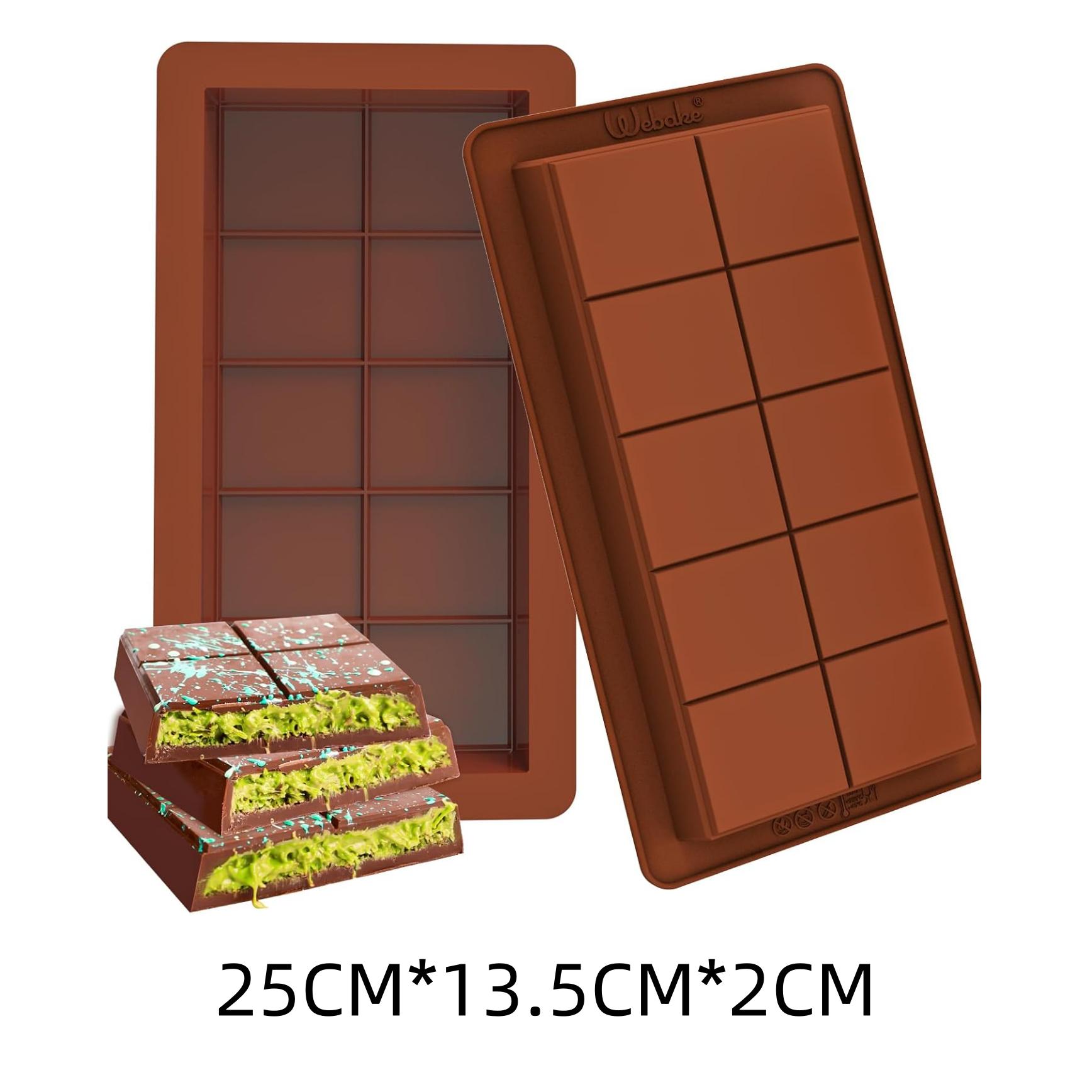 BestsellerChocolate Bar Molds 1Pack, Large and Thick Silicone Chocolate Bar Molds for Stuffed Bar, Big Chocolate Candy Bar Mold