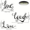 Decorazione Murale in Metallo 3 Pezzi Live Love Laugh - Segni Neri per Soggiorno, Camera da Letto, Stanza dello Studente e Cucina, Interni/Esterni