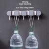 Wall Mounted Mop and Broom Rack | Bathroom Non Drilling Adhesive Storage Box | Heavy Plastic with Flexible Silicone Clip | Home Cleaning Tools