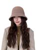 Fall Winter Luxury Brand Fashion Thick Warm Knitted Bucket Hat  Wool Cashmere Solid Color Top Hat Party Fedoras  For Wome Capsn