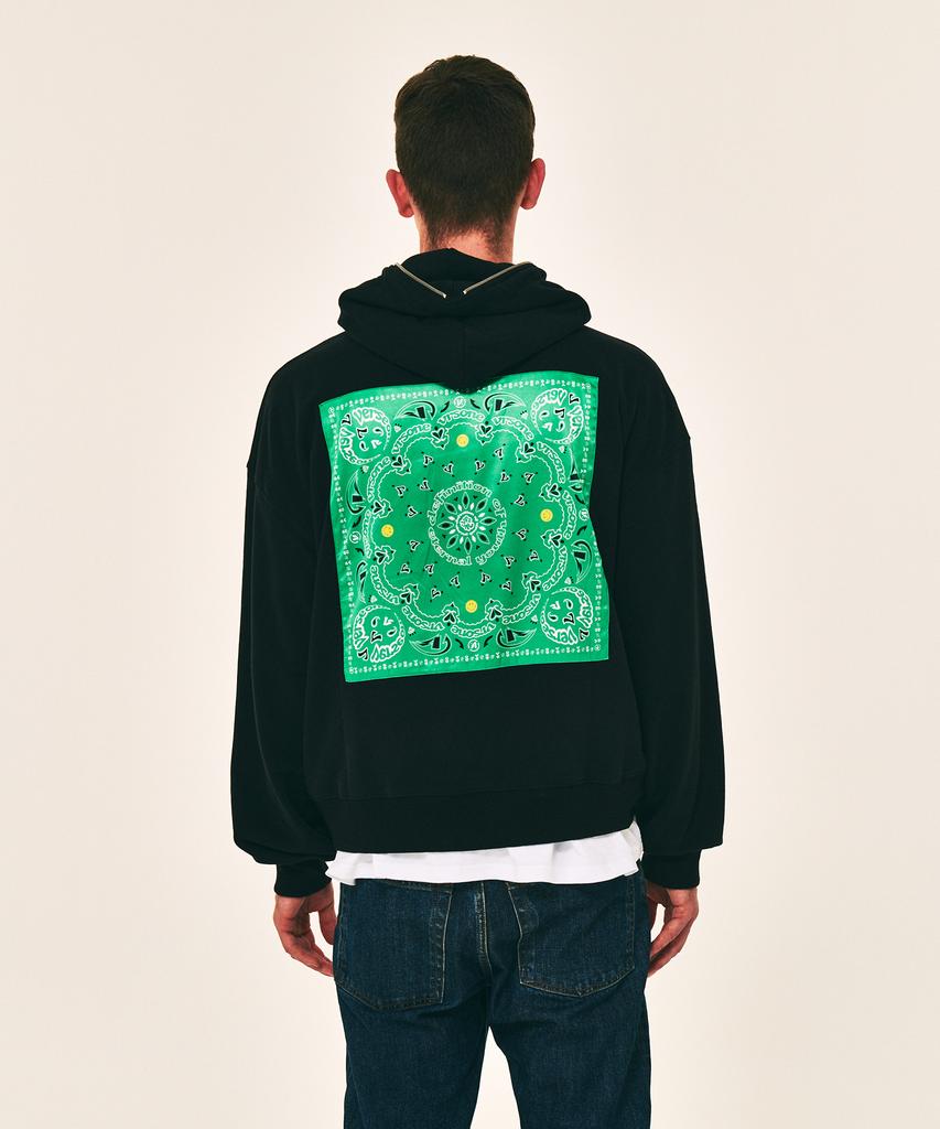 Verse One Paisley Logo Bandana Full Zip Hoodie Black/Green