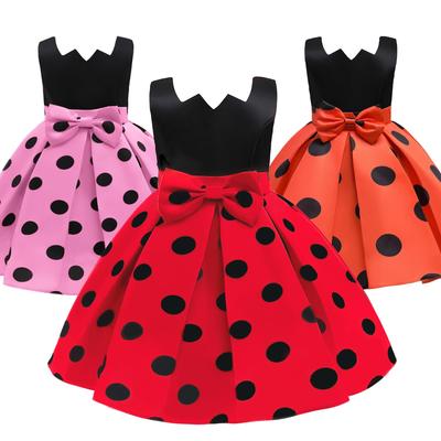 Girls' Vintage Polka Dot Christmas Party Dress - Princess Costume