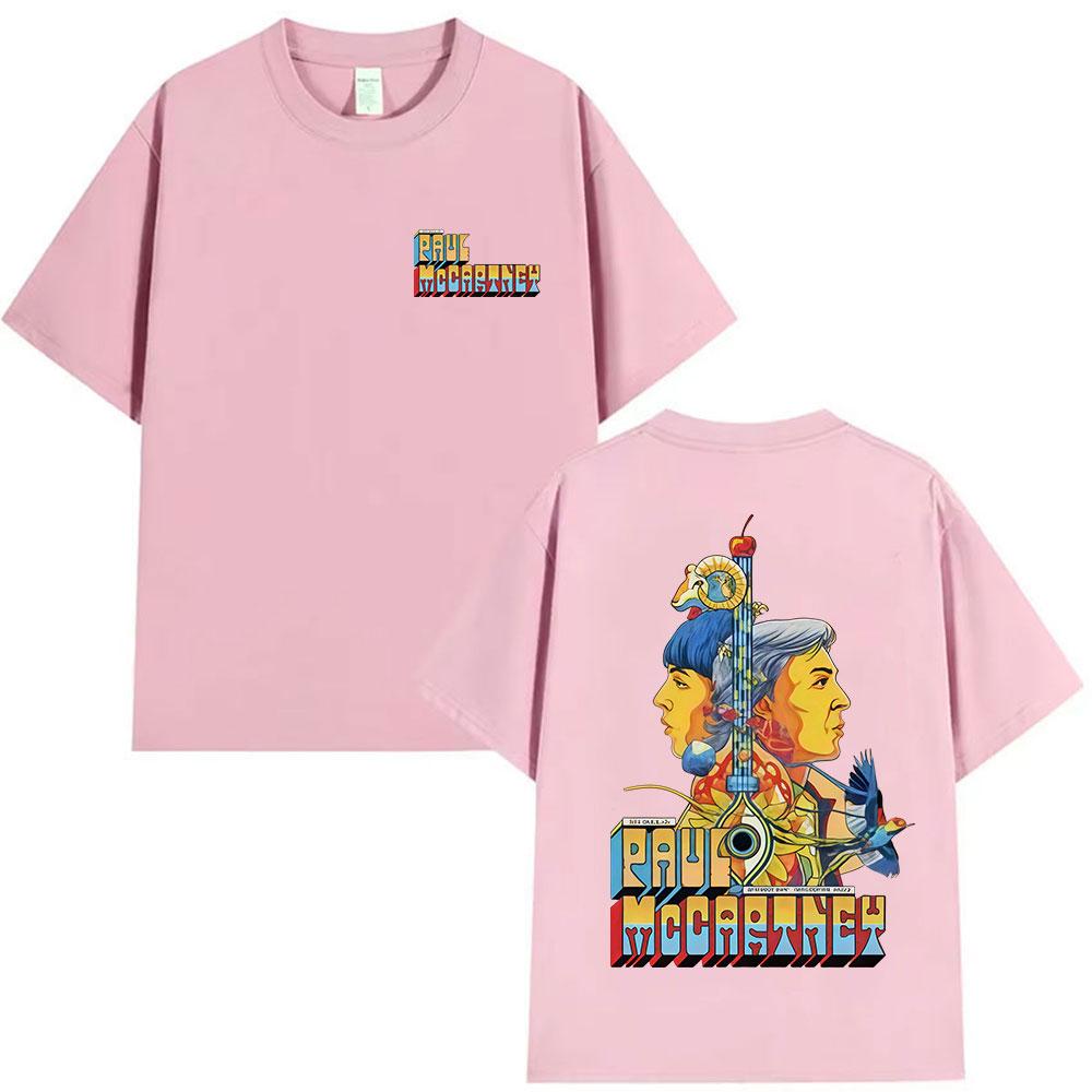 Paul McCartney Got Back Tour 2025 Koszulki Merch Męskie Lato Vintage Luźna Bawełniana Koszulka Unisex Hip Hop Rock Odzież Koszulka