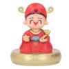 God of Wealth Figurine Solar Powered Automatic Nodding Durable Plastic Cai Shen Statue for Home Car