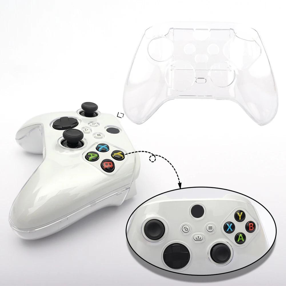 for Xbox Series X/S Hard Protective Case Anti-Slip Shockproof Clear Crystal Case ABS Controller Protective Cover Handle Shell