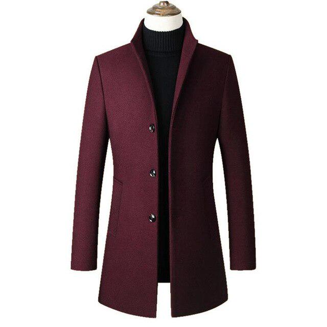 

Autumn And Winter Men s Jacket Business Casual Solid Color Wool Jacket Stand Jacket Men s Coat XXXL