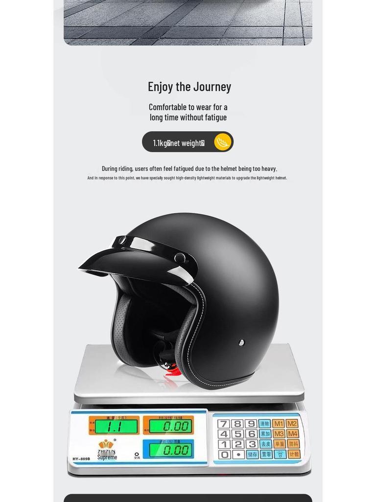 Cross-Border Retro Motorcycle Helmet for Electric Vehicles