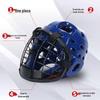 Karate Taekwondo Helmet with Iron Mesh Face Shield and Double Section Staff for Self-Defense