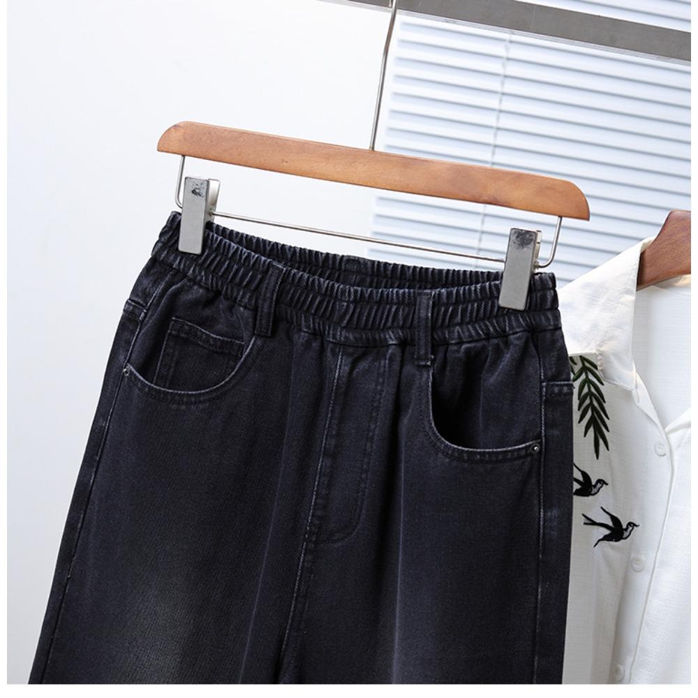 Dimanaf 2025 Nadměrná velikost Podzimní Dámské Džínové Kalhoty Denim Dámské Elastické Základní Černé S Vysokým Pasem Nadměrné Velikosti Módní Nové Kalhoty 5XL