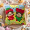 Cartoon M-Monchhichis Cushion Cover Linen Organic Fabric Double-Sided Printing Breathable Pillow Case Sofa Home Decor Gift