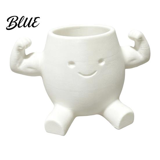 Innovative PLA Planter Cute Muscular Man Planter 3D Printed Smile Face Plant Decorative Green Pot Pot Funny Container for Succulents Small