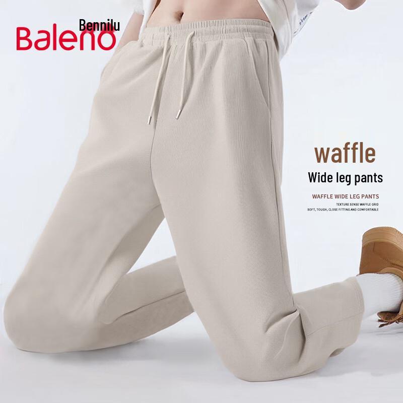 Baleno Men's Waffle Wide-Leg Casual Pants