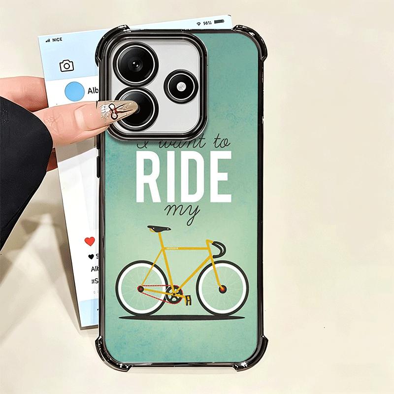 Bicycle Bike Sports Plating Phone Case For Xiaomi Poco X5 X6 X7 X8 Pro Max F8 Ultra F7 M8 M7 M5S Redmi 15C 15 14C 13C 13 X3 12C